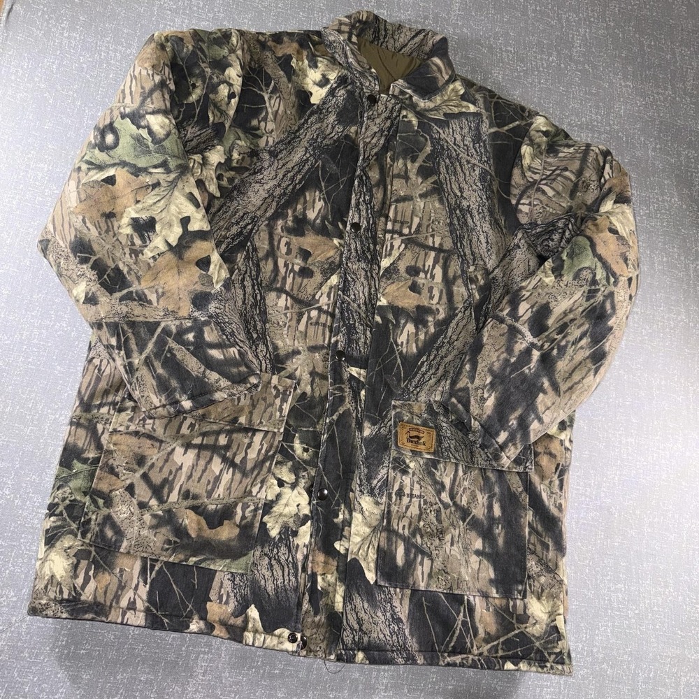 Duxbak Jacket Mens Large Camo Canvas Insulated Hunting‎ Parka Mossy Oak USA